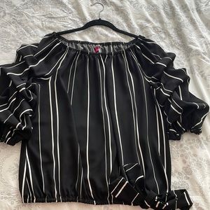 Black and White Off the Shoulder Top